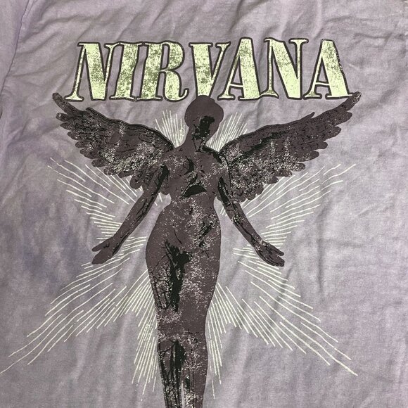 Nirvana In Utero Graphic T-Shirt Purple Sz MED Cotton - Picture 3 of 4